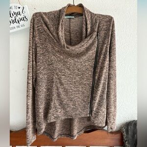 Maurices Heathered Brown Cowl Neck Sweater